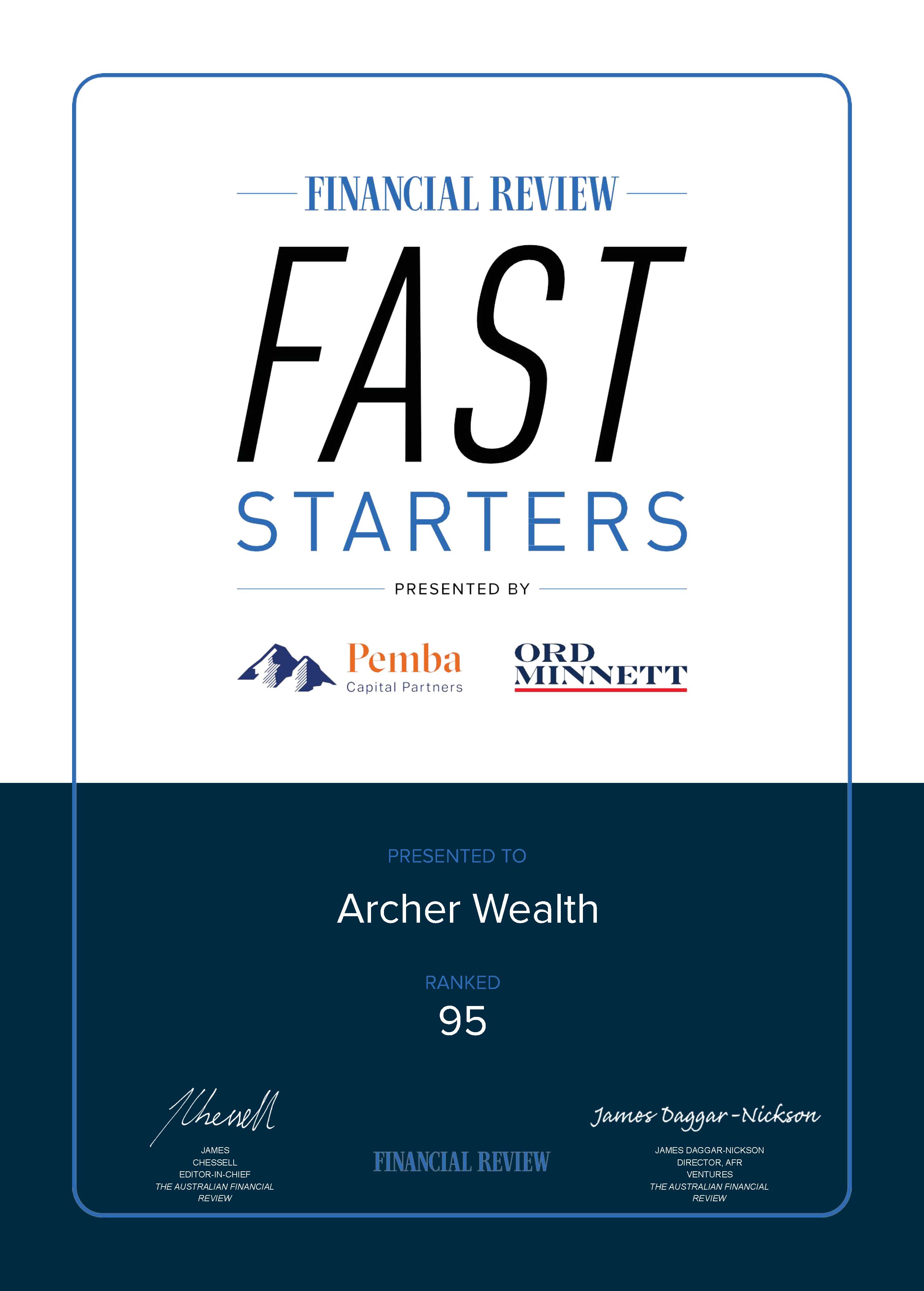 AFR Awards 2024 — Recognised in Australian Financial Review
