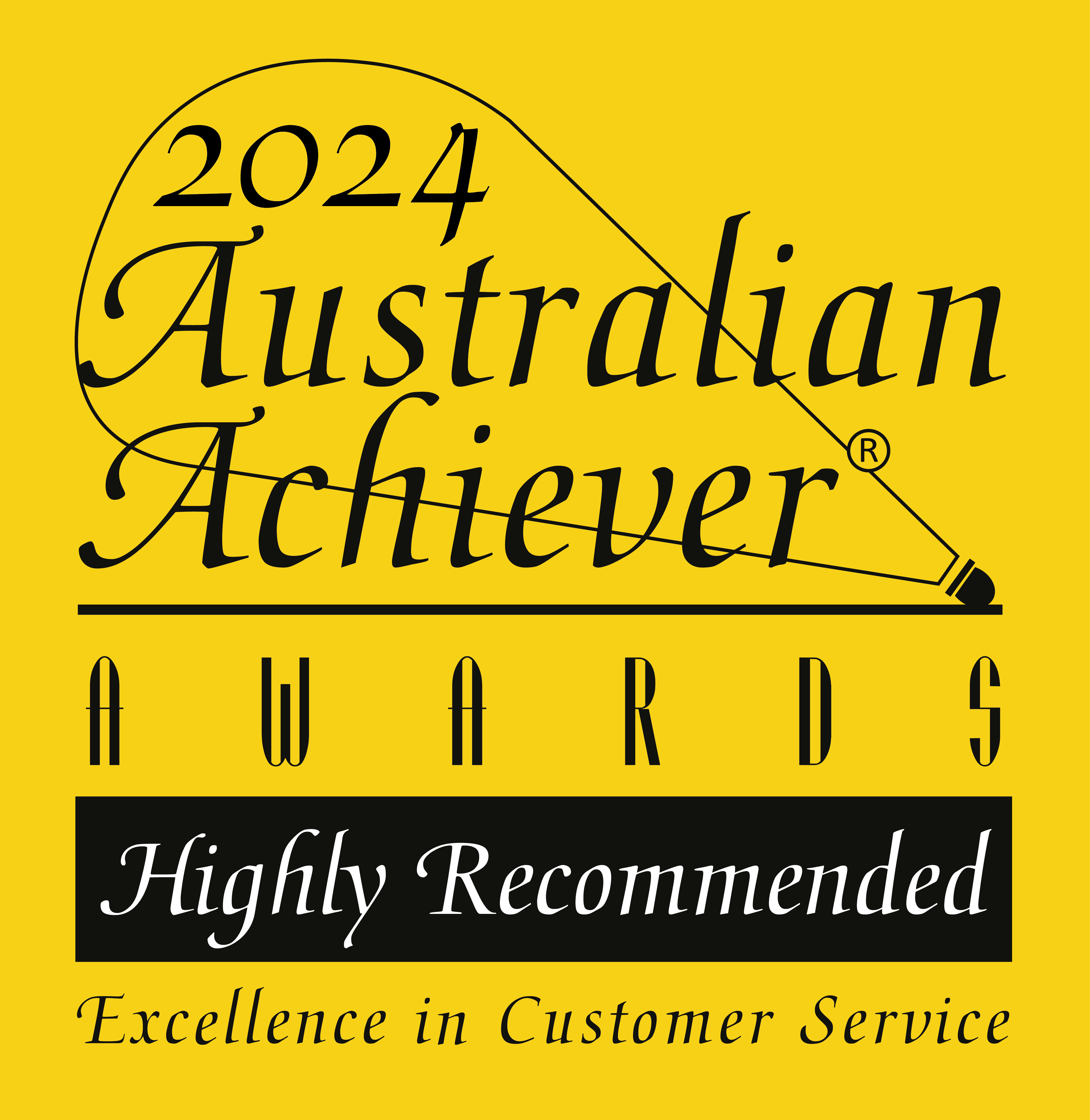 Australian Achiever Awards 2024 — Customer Service · Highly Recommended